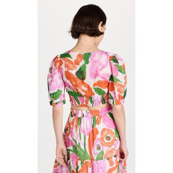 Banjanan Floral Aurora Top in Euphoric Bloom Vivid Large Womens Blouse - Picture 2 of 16